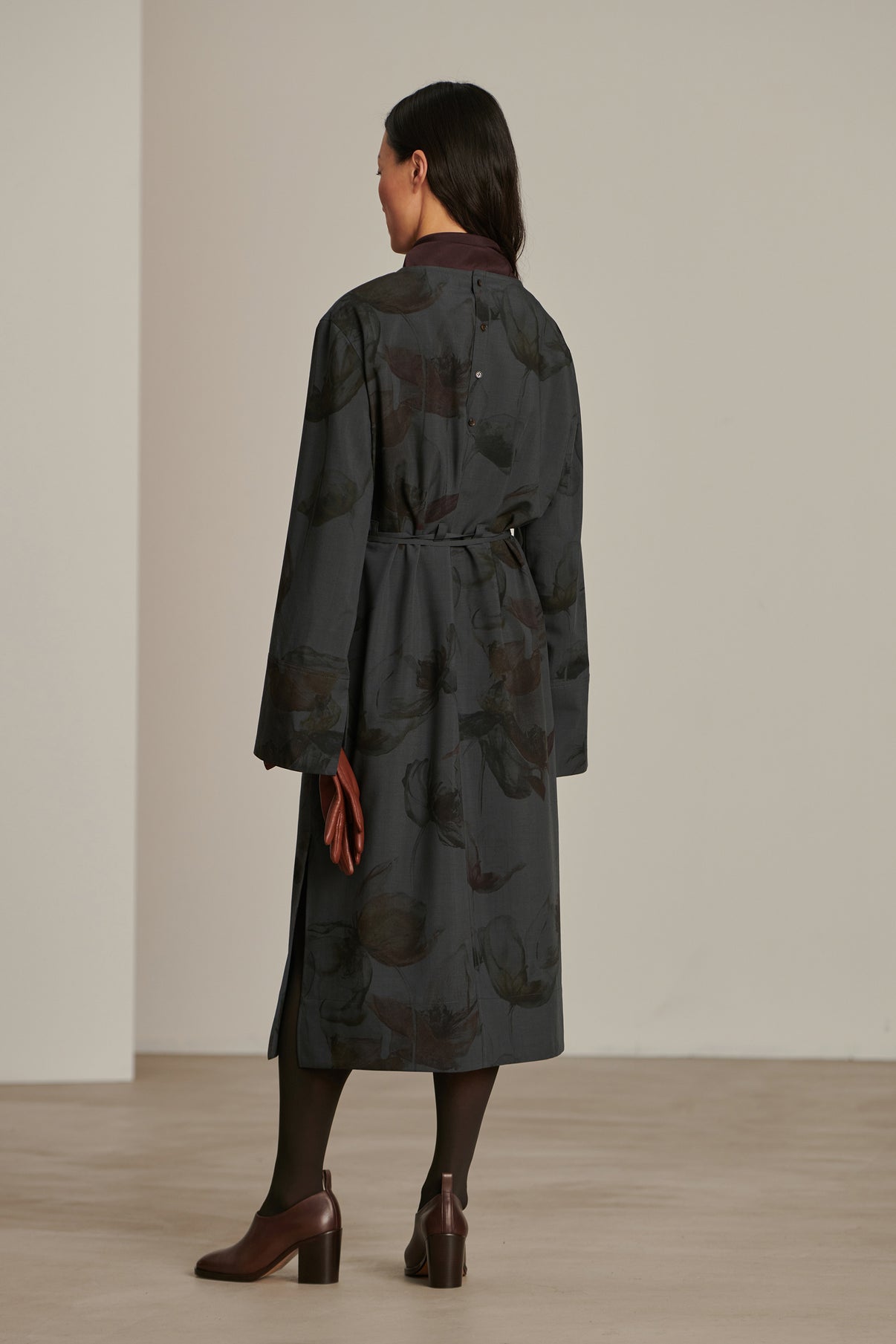 Robe Cyclades - Gris Anthracite - Laine - Femme vue 3