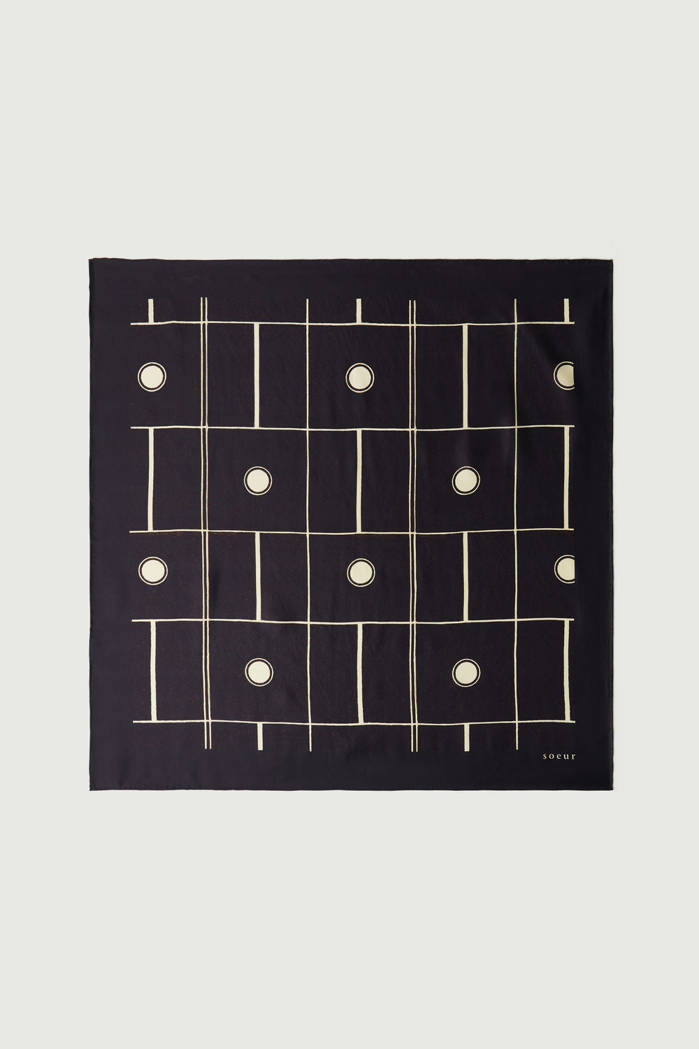 Foulard Capucine - Noir/Écru - Soie - Femme vue 2