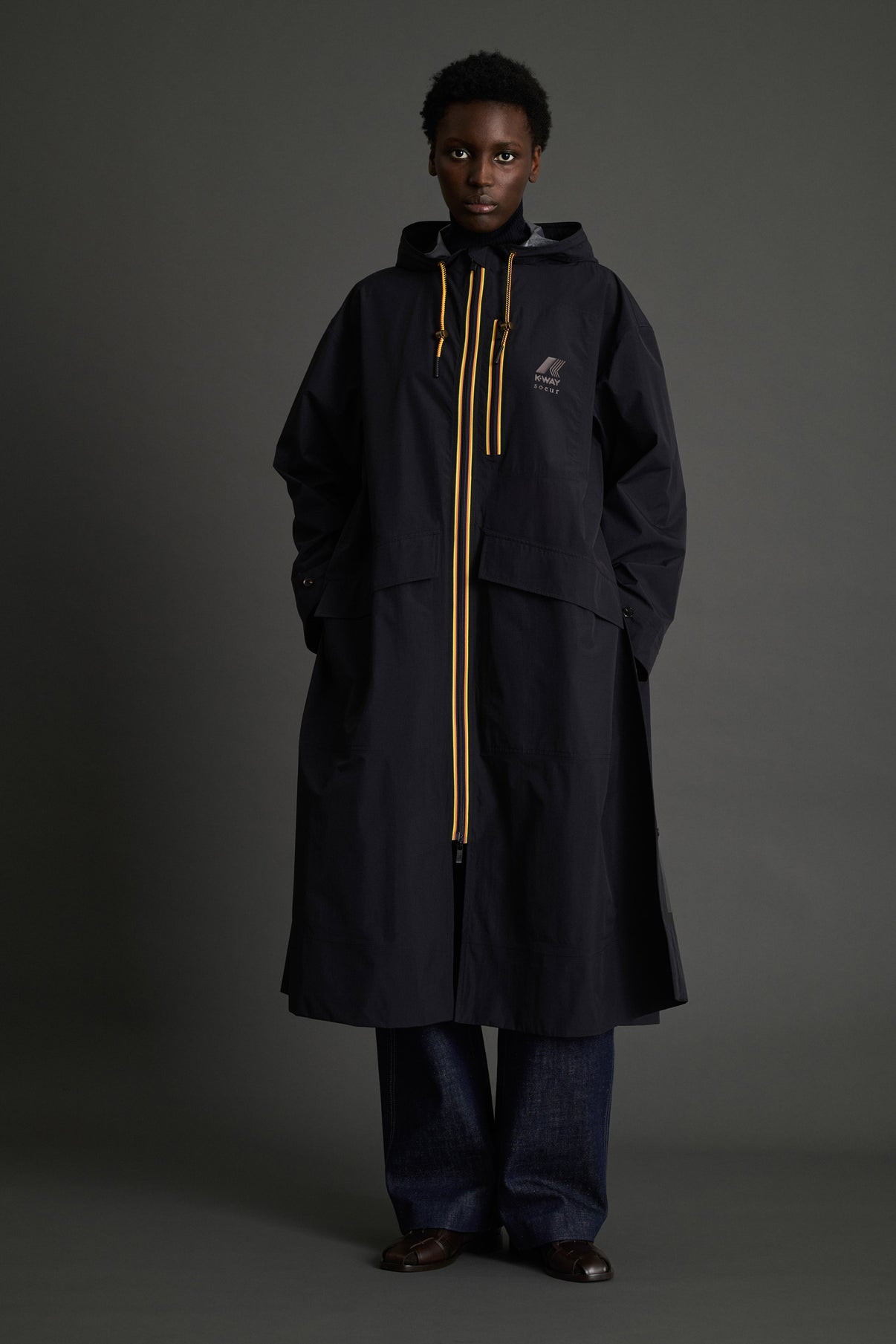 PRADEL NAVY TRENCH COAT vue 1